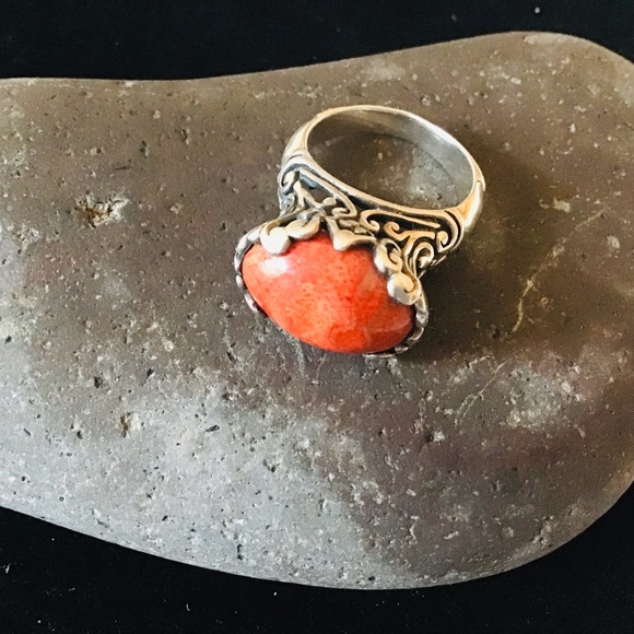 Jewelry - Spiny Orange Copper Turquoise Cabochon Ring